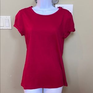 LOFT light red crew neck top.